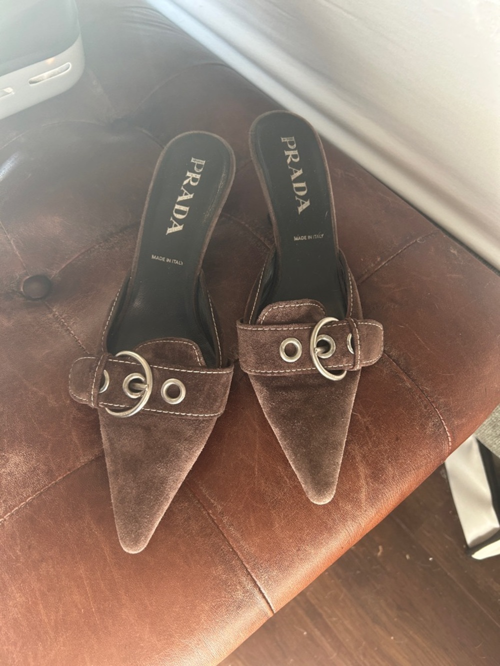 Prada Suede kitten heels